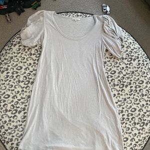 z supply medium dress in light grey beige color